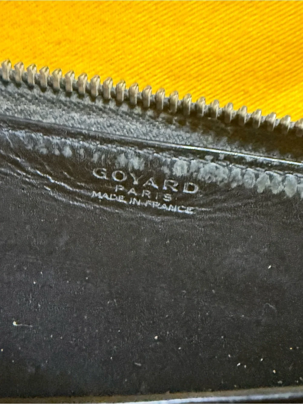 Black Goyard Project Zip Wallet. Includes dust bag